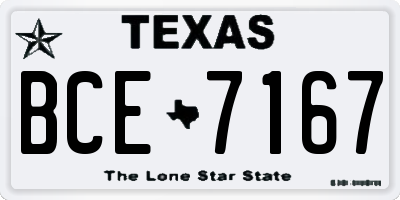 TX license plate BCE7167