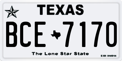 TX license plate BCE7170