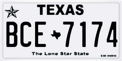 TX license plate BCE7174