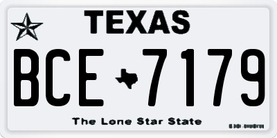 TX license plate BCE7179