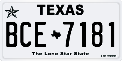 TX license plate BCE7181
