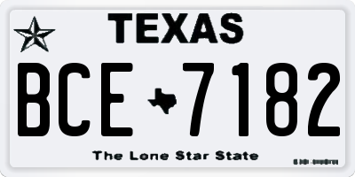 TX license plate BCE7182
