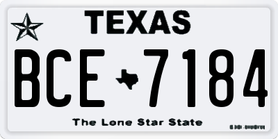 TX license plate BCE7184