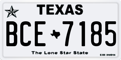 TX license plate BCE7185