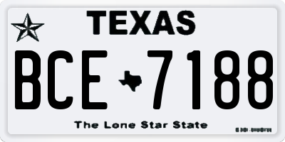 TX license plate BCE7188