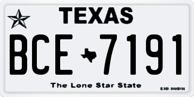TX license plate BCE7191