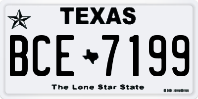 TX license plate BCE7199