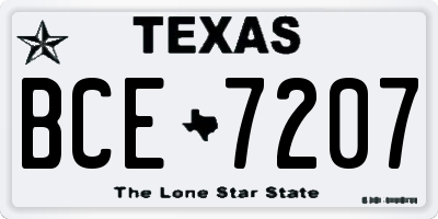 TX license plate BCE7207