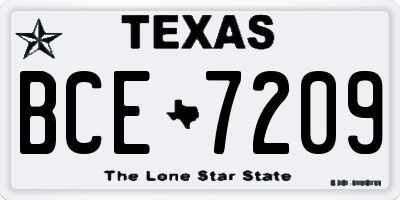 TX license plate BCE7209
