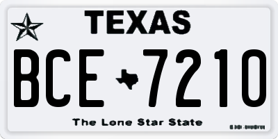 TX license plate BCE7210
