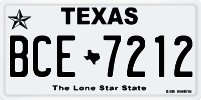 TX license plate BCE7212