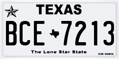 TX license plate BCE7213