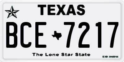 TX license plate BCE7217