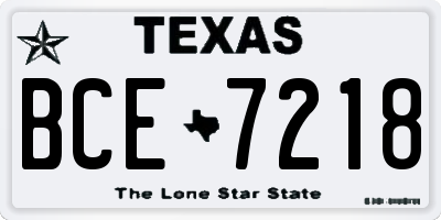 TX license plate BCE7218