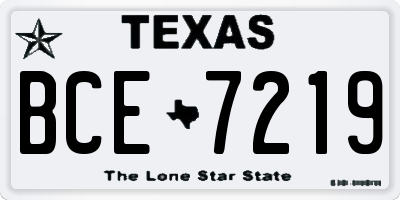 TX license plate BCE7219