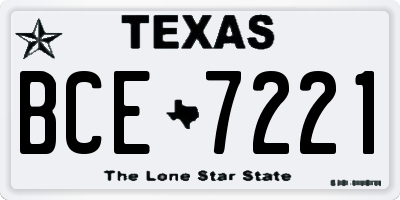TX license plate BCE7221