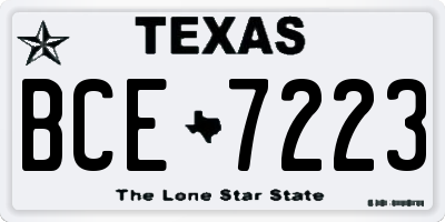 TX license plate BCE7223