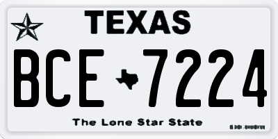 TX license plate BCE7224