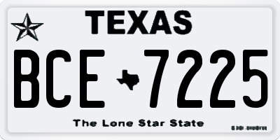 TX license plate BCE7225