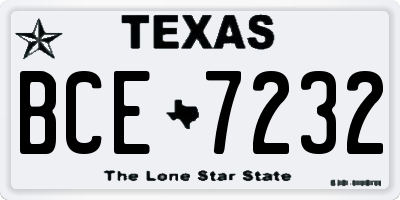 TX license plate BCE7232