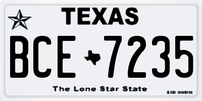 TX license plate BCE7235