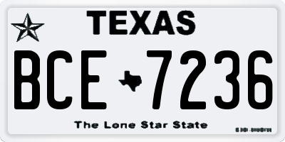 TX license plate BCE7236