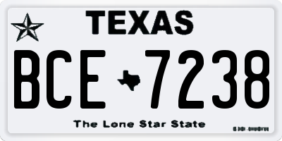 TX license plate BCE7238