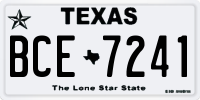 TX license plate BCE7241