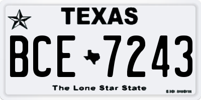 TX license plate BCE7243