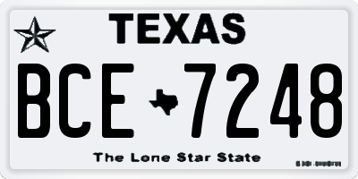 TX license plate BCE7248