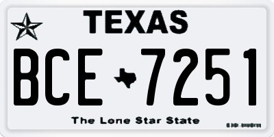 TX license plate BCE7251