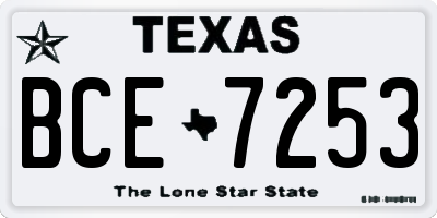 TX license plate BCE7253