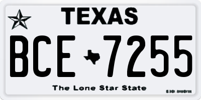 TX license plate BCE7255