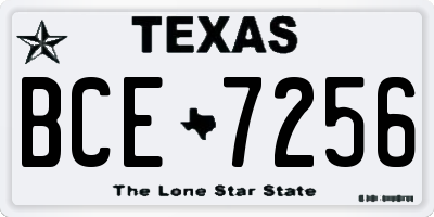 TX license plate BCE7256