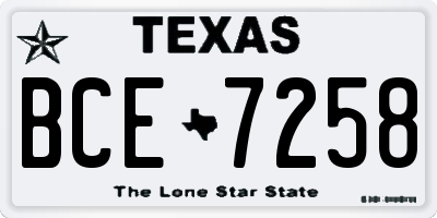 TX license plate BCE7258