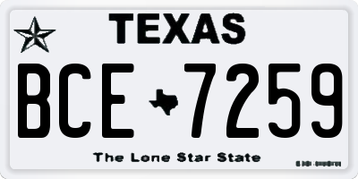 TX license plate BCE7259