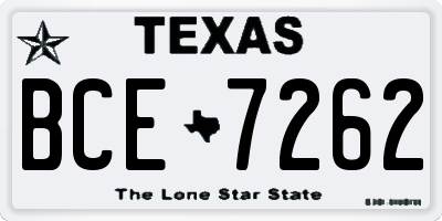 TX license plate BCE7262