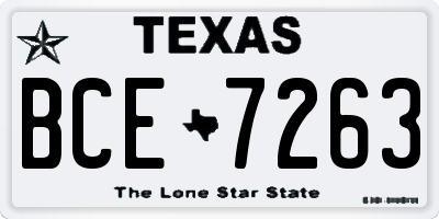 TX license plate BCE7263