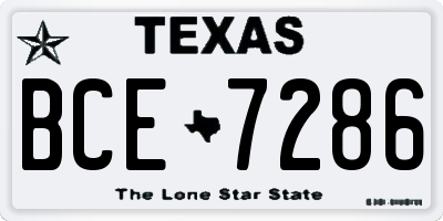 TX license plate BCE7286