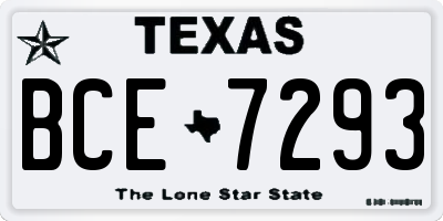 TX license plate BCE7293