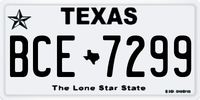 TX license plate BCE7299