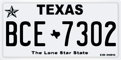 TX license plate BCE7302