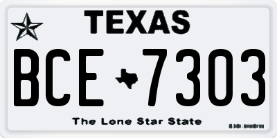 TX license plate BCE7303