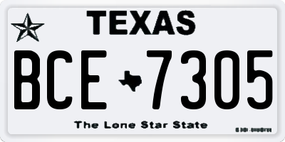 TX license plate BCE7305