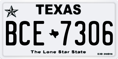 TX license plate BCE7306