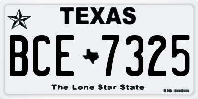 TX license plate BCE7325