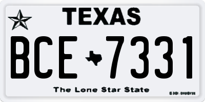 TX license plate BCE7331
