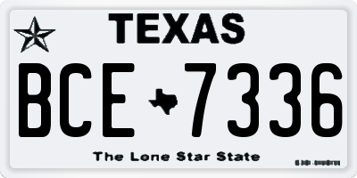 TX license plate BCE7336