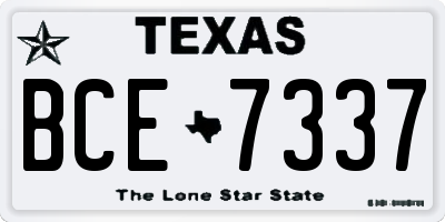 TX license plate BCE7337