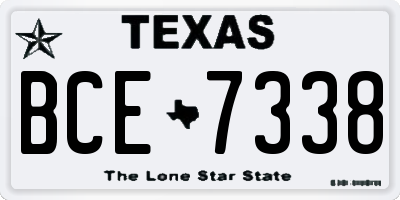 TX license plate BCE7338